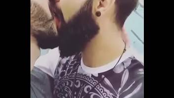Passionate gays kissing & romantic fuck